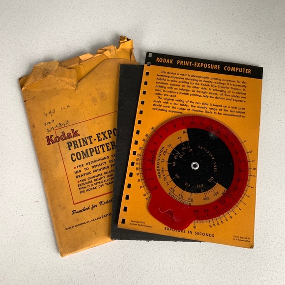 Kodak Print-Exposure Computer Dial Reference Card, In Original Envelope Sleeve - Picture 1 of 5